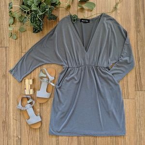 🌴Casual 3/4 Sleeve Washed Rayon Dolman Dress -SM